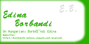 edina borbandi business card